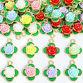 Rose Shell Turtle Enamel Metal Jewelry Charms, 8 Colors view 4