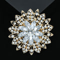 Openwork Sunflower Brooch Clear Marquise Center Crystal view 3