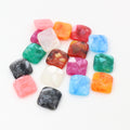 Mixed Color Square Resin Cabochons With Mottled Finish, 12mm view 1