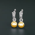 Silver Tone Pearl Drop Earrings In Yellow White And Gray view 1