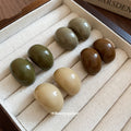 Chunky Resin Curved Stud Earrings In Three Colors Statement Jewelry view 1