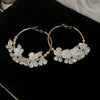 White Floral Hoops