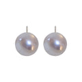 White Pearl Round Classic Stud Earrings in Four Sizes view 5