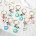 Enamel Heart and Round Lash Evil Eye Keychains in Eight Designs view 1