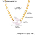 Gold Stainless Steel Chain Necklace Resin Mariner Link Pendant view 11