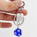 Translucent Acrylic Dice Keychain with Heart or Message Tag Charm view 10