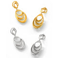 Titanium Steel Nested Geometric Loop Drop Earrings Gold Steel view 5