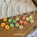 Plumeria Flower Cord Pendant Necklaces Five Color Styles view 2