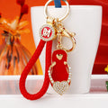 Mixed Jeweled Flip Flop Keychains with Fortune Braided and Plain Loops view 1