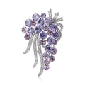 Crystal Flower Spray Brooch In 2 Styles With Polished Metal Details view 2