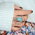 Antique Silver Irregular Triangle Turquoise Cabochon Ring 6-10 view 4