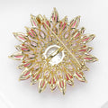 Layered Crystal Sunflower Brooch in Purple or Pink view 4