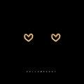 Gold Brushed Matte Open Hollow Heart Mini Stud Earrings view 6