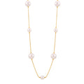 Long Station Necklace With Spaced Shell Pearl Beads view 5
