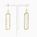 Transparent Shell Flake Rectangle Gold Tone Earrings view 4