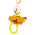 Fabric Flower and Tassel Keychains in Five Pictured Colors view 5