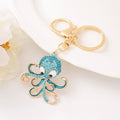 Rhinestone Octopus Keychain Metal Cartoon Pendant Charm view 2