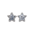 Silver Blue Crystal Star Stud Earrings for Everyday Styling view 5