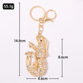 Gold Rhinestone Lobster Keychain Metal Crayfish Charm Ring view 3