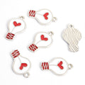 Heart Filament Light Bulb Charms in Six Colors and Two Metal Tones view 11