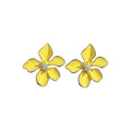 Glossy Four Petal Flower Stud Earrings in Seven Bright Colors view 5