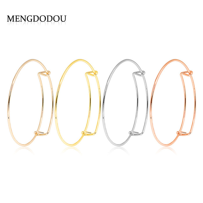 Expandable Wire Bangle Bracelets Gold Silver Rose Gold