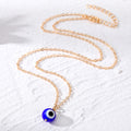 Gold Tone Round Glass Evil Eye Pendant Necklaces in Eight Colors view 2