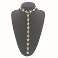 Crystal Star Y Drop Necklace in Gold and Silver Tones view 6