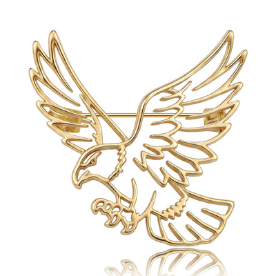 Flying Eagle Brooch front view on white background