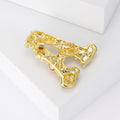Multicolor Crystal Letter A Brooch with Pearl Accents view 4