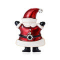 Santa Claus Brooch in Red Enamel with Clear Crystal Accents view 1