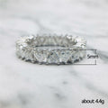 Silver Tone Heart Crystal Eternity Style Ring Statement Jewelry view 5