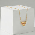 Heart ECG Pulse Pendant Necklace Gold Or Steel Cable Chain view 2