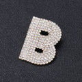 Bold Crystal Letter B Brooch with Silver Tone Setting view 1