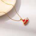 Colorful Handbag And Hat Enamel Pendant Necklace Set view 12
