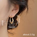 Gold Tone Twisted Rope Clear Stone Hoop Earrings Pair view 4