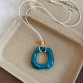 Colorful Geometric Pendant Cord Necklaces in Nine Designs view 7