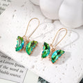 Crystal Butterfly Wing Drop Earrings Gold Hooks 11 Colors view 10