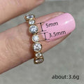 Multicolor Round Stone Bezel-Set Eternity Band Ring view 4