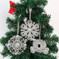 Rhinestone Pumpkin Carriage Snowflake Christmas Ornaments view 1