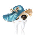 Enamel Tooth in Hat Brooch in Purple and Blue for Jackets and Scarves view 1