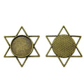 Six Point Star Round Pendant Settings for Jewelry Making view 4