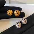 Woven Ball Round Ear Clips in Gold and Silver Tones view 3