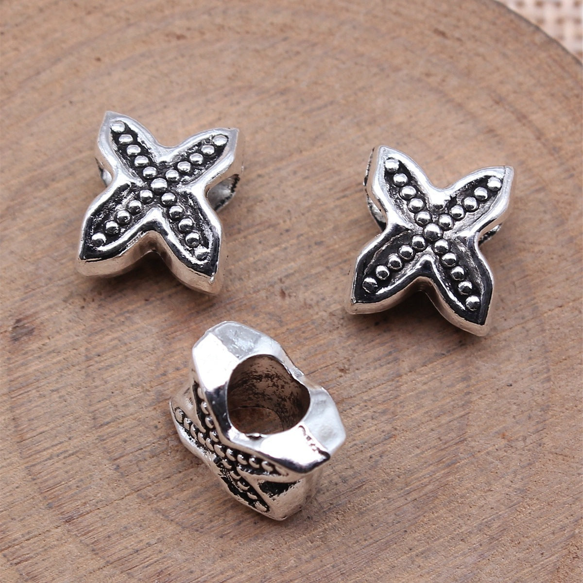 10x12x7mm 1.9g Antique Silver Zinc Alloy Geometric Large Hole Beads for DIY Bracelet Jewelry