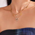 Crystal Heart and Mixed Charm Necklace Collection in Two Metal Tones view 4