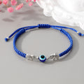Silver Tone Elephant Blue Evil Eye Adjustable Cord Bracelets view 3