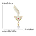 Abstract Fox Brooch in Black or White Enamel With Pearl Drop view 6