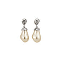 Irregular Pearl Drop Stud Earrings In Two Metal Tones view 5