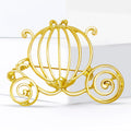 Openwork Pumpkin Carriage Brooch In Polished Gold Tone view 2