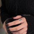 Silver Tone Wide Flat Top Adjustable Open Ring For Women view 2